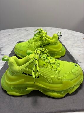 Balenciaga Neon Yellow Chunky Platform Sneakers